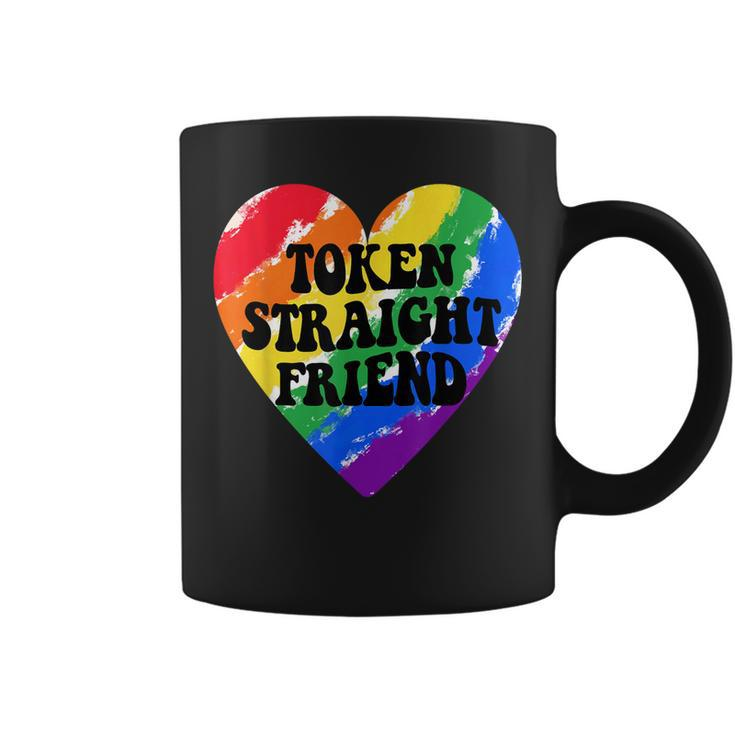 Token Straight Friend Funny Lgbt Quote For Straight Rainbow  Coffee Mug