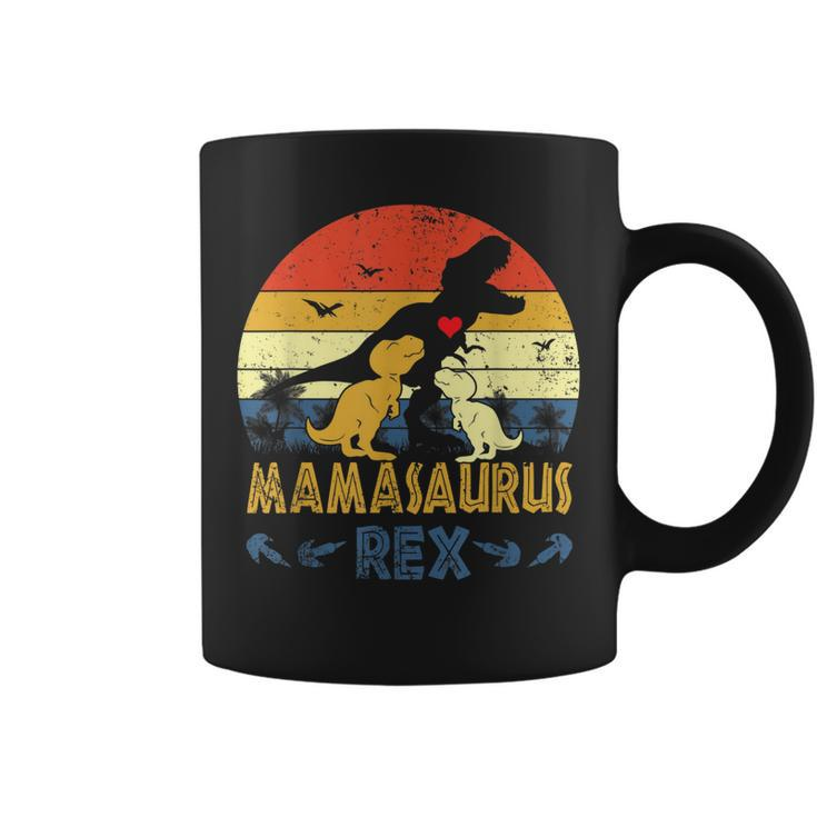 Trex Dinosaur Mamasaurus Pajama Dino Twin Mom  Gift For Womens Coffee Mug