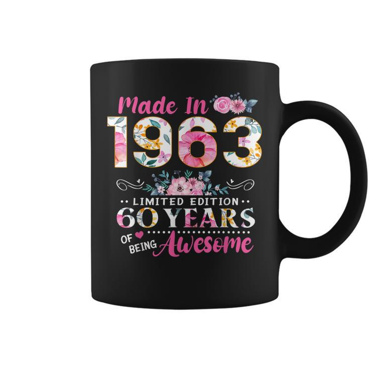 Turning 60 Floral Made In 1963 60Th Birthday Gifts Women  Coffee Mug