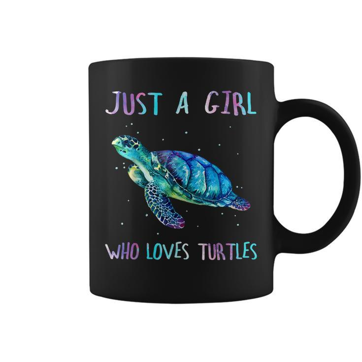 Turtle Watercolor Sea Ocean Just A Girl Who Loves Turtles  V2 Coffee Mug