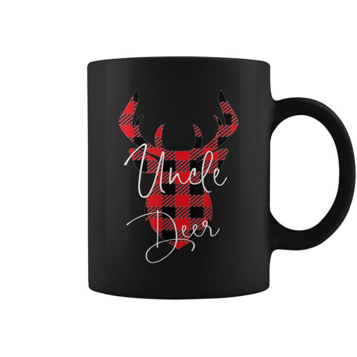Uncle Deer Christmas Pajama Red Plaid Buffalo Matching Coffee Mug