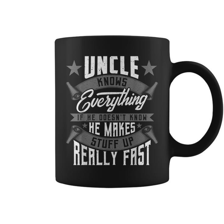 Uncle Knows Everything Funny Uncle Fathers Day Gifts Gift For Mens Coffee Mug