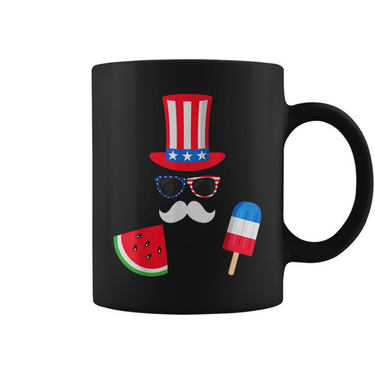 Uncle Sam Costume Watermelon Ice Cream 4Th Of July Coffee Mug