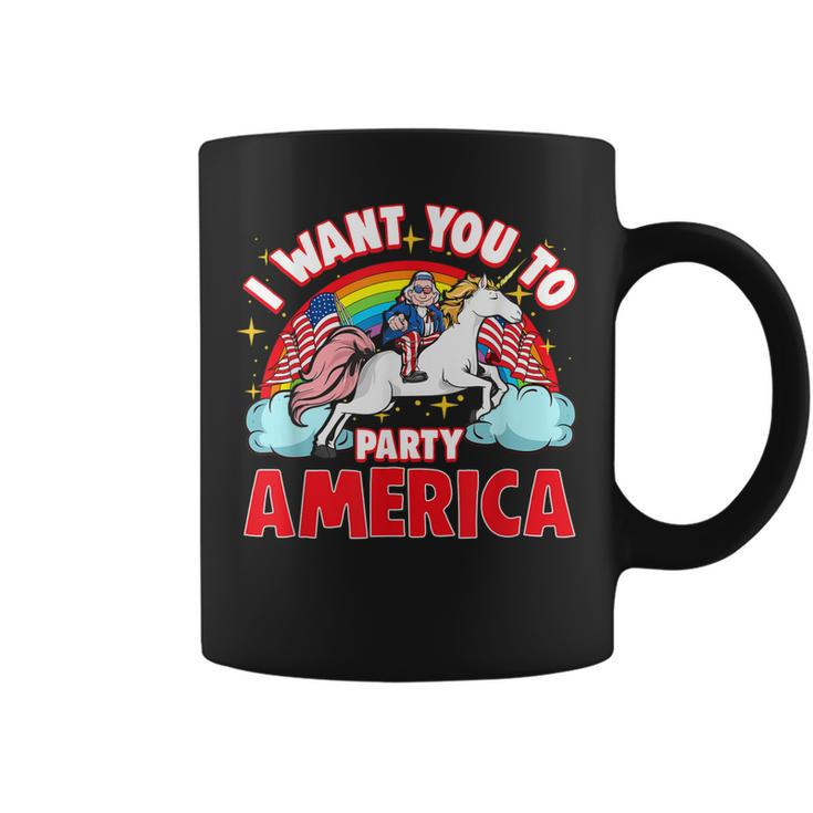 Uncle Sam Unicorn 4Th Of July American Flag Patriotic Usa Coffee Mug