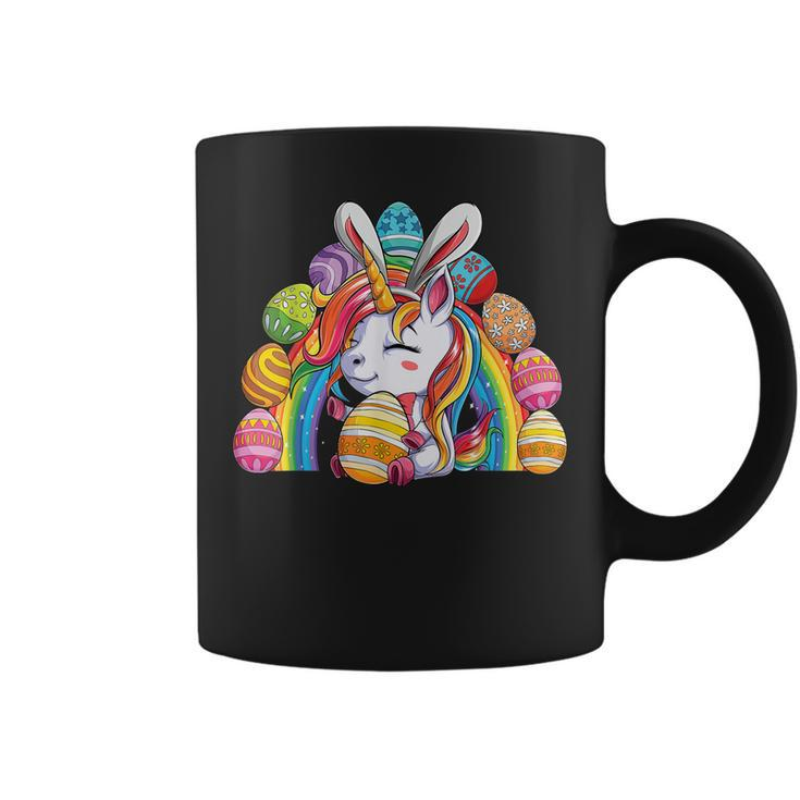 Unicorn Happy Easter Day Bunny Rainbow Egg Girls Kids  Coffee Mug