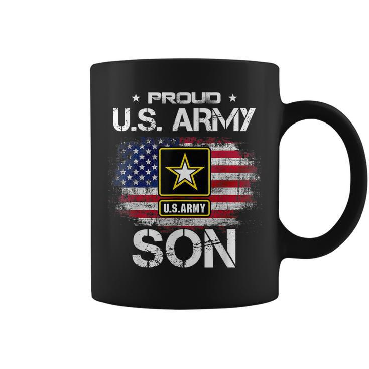 Us Army Proud Son - Proud Son Of A Us Army Veteran Flag Men  Coffee Mug