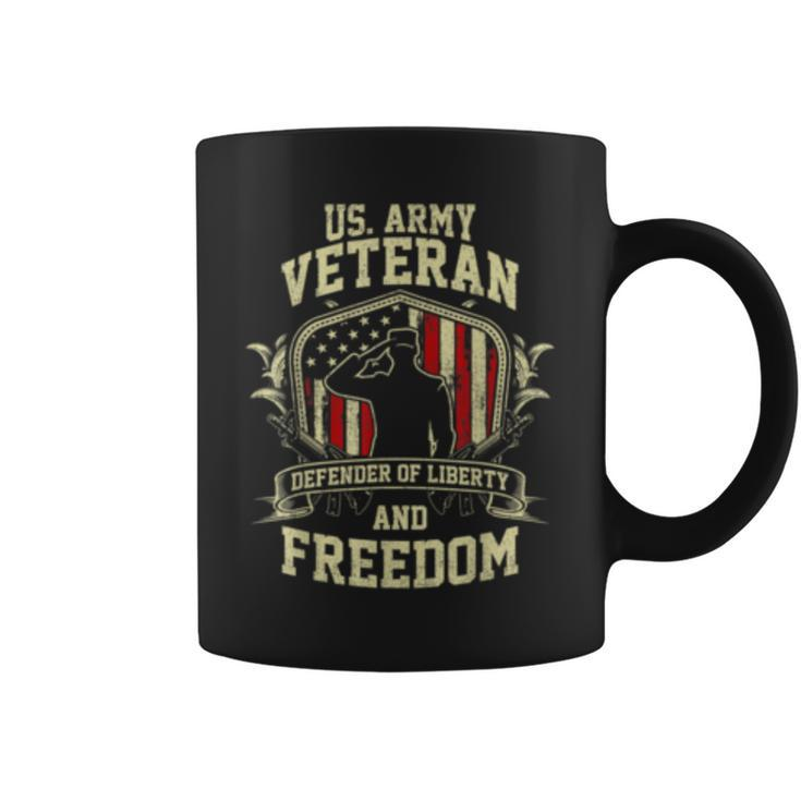 Us Army Veteran Defender Of Liberty And Freedom T   Coffee Mug