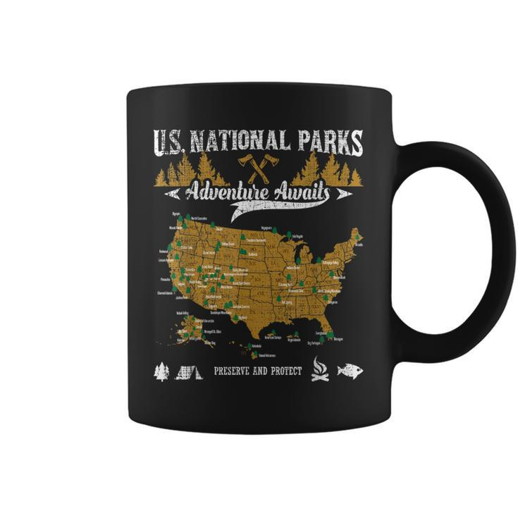 Us National Parks Adventure Awaits - Hiking & Camping Lover  Coffee Mug