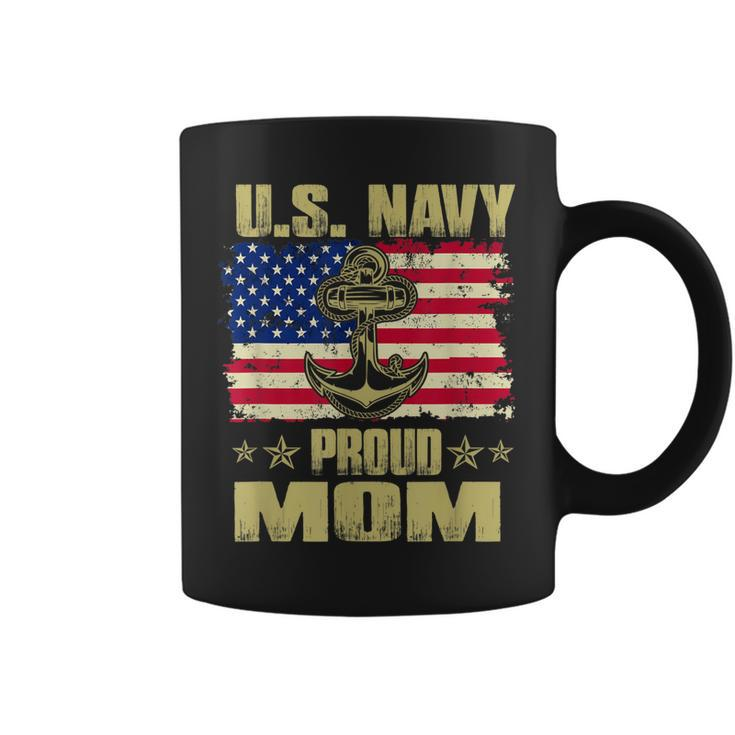 Us Navy Proud Mom With American Flag 4Th Of July Veteran Day  Coffee Mug