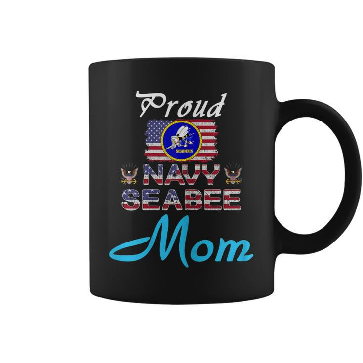 Us Navy Seabee Veteran Gift Proud Navy Seabee Mom  Gift For Womens Coffee Mug