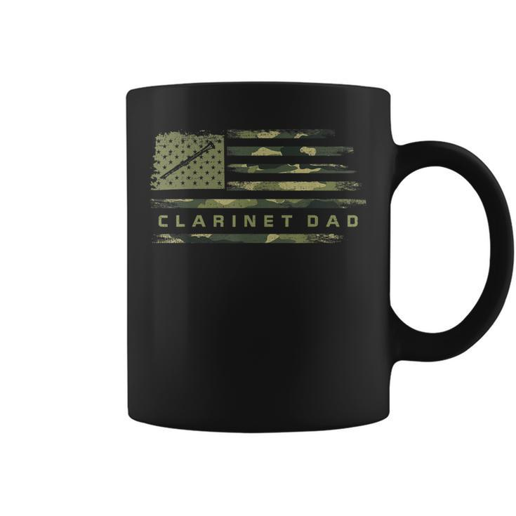 Usa Camo Flag Clarinet Dad Clarinetist Silhouette Coffee Mug