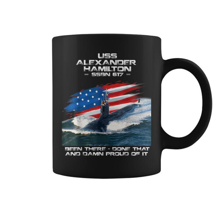 Uss Alexander Hamilton Ssbn-617 American Flag Submarine  Coffee Mug
