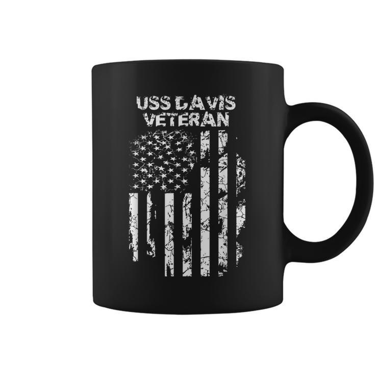 Uss Davis Military Veteran Distressed Usa Flag  Coffee Mug