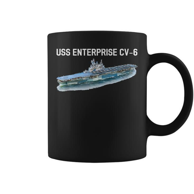Uss Enterprise Cv-6 Aircraft Carrier World War Ii  Coffee Mug