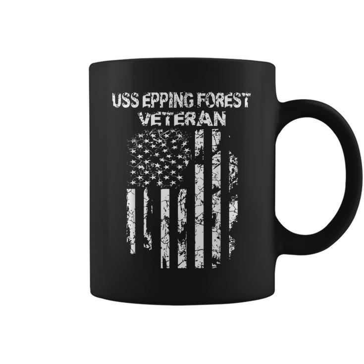 Uss Epping Forest Military Veteran Distressed Usa Flag  Coffee Mug