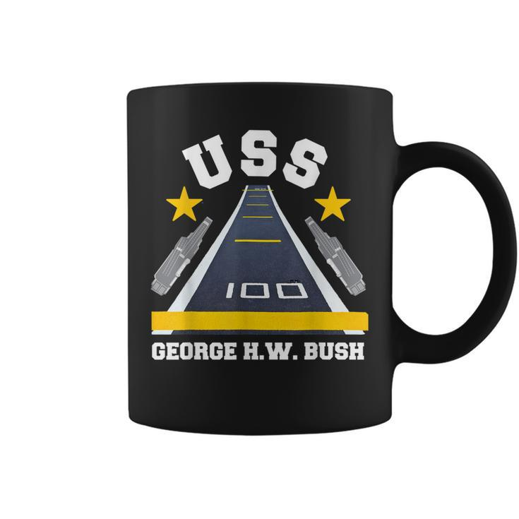 Uss George H W Bush Aircraft Carrier Military Veteran  Coffee Mug