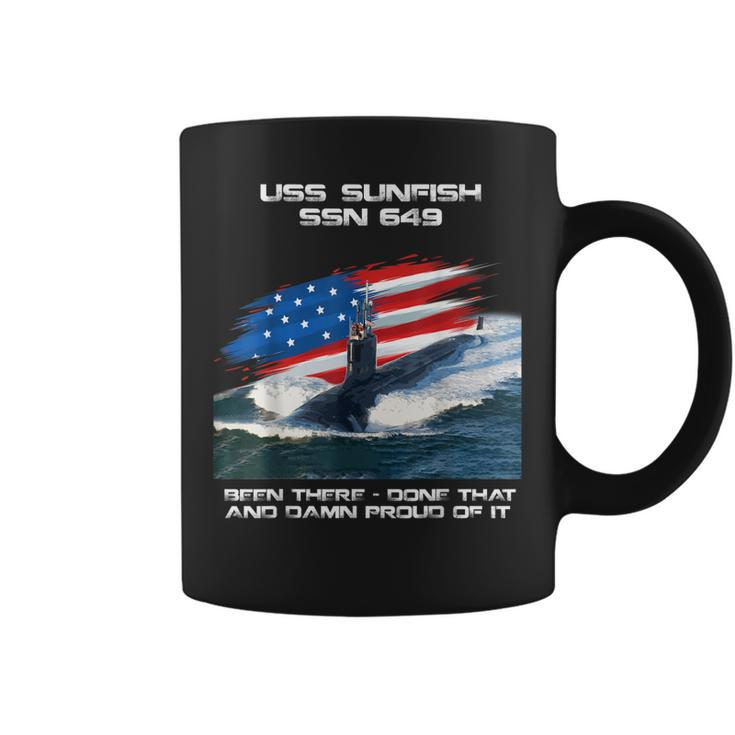 Uss Sunfish Ssn-649 American Flag Submarine Veteran Xmas  Coffee Mug