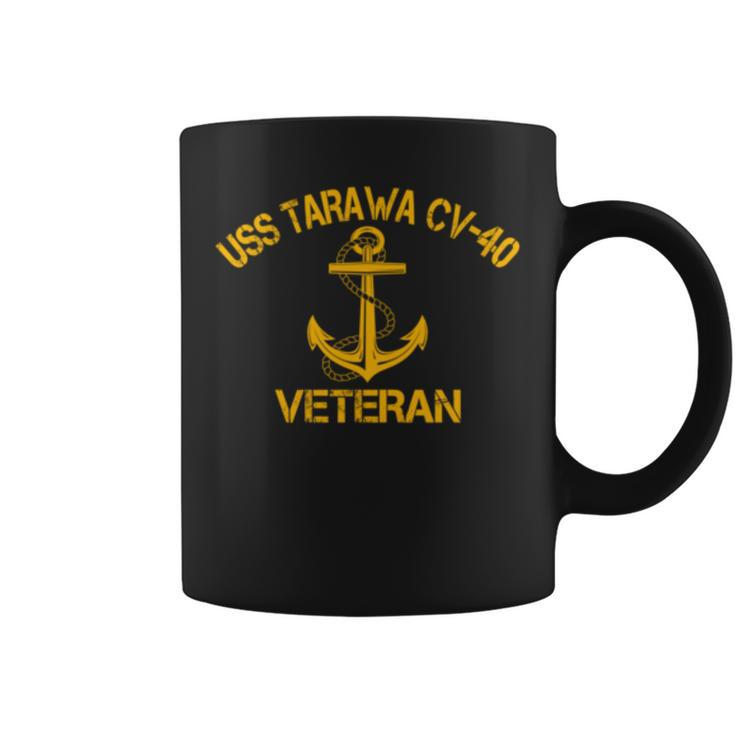 Uss Tarawa Cv-40 Aircraft Carrier Veteran Flag Veterans Day   Coffee Mug