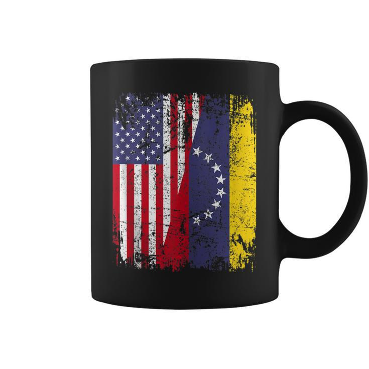 Venezuelan Roots | Half American Flag | Venezuela  Coffee Mug