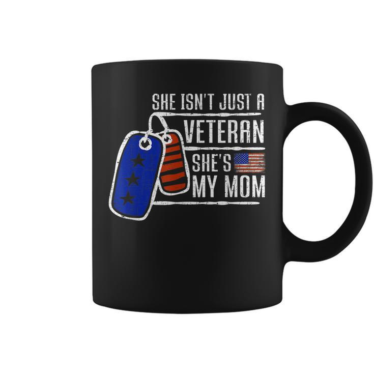 Veteran Shes My Mom | Usa Flag Proud American Veteran Mom  Coffee Mug