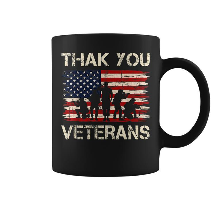 Veterans Day American Flag Thank You Veterans Proud Veteran  Coffee Mug