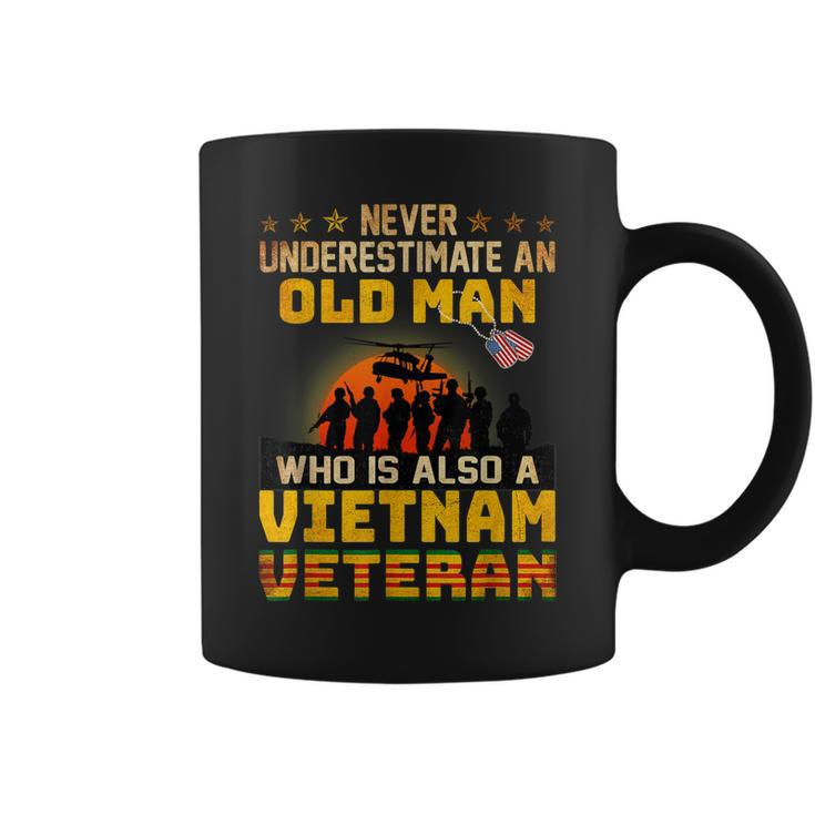 Vietnam Veteran  Never Underestimate An Old Man Veteran  Coffee Mug