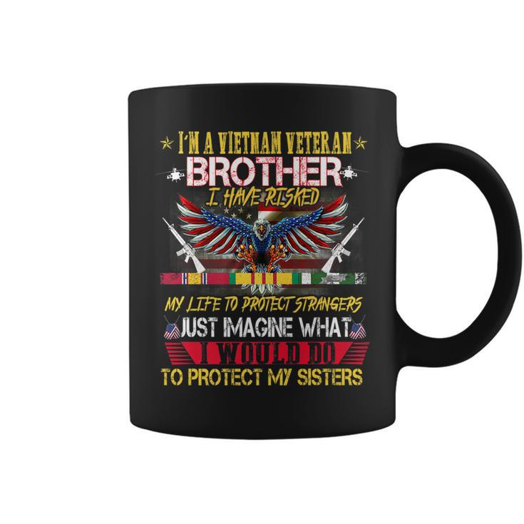Vietnam Veteran  Sisters Proud Vet Brother Fathers Day   Coffee Mug