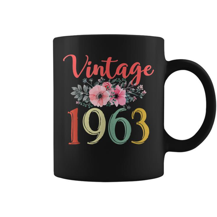 Vintage 1963 Floral Funny 60Th Birthday Awesome Since 1963  Coffee Mug