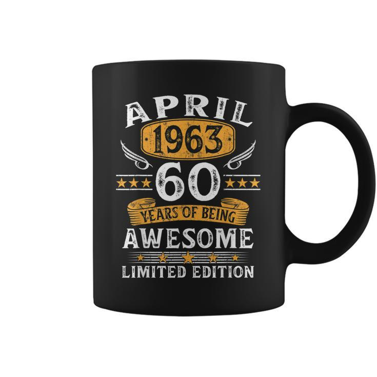 Vintage 60 Year Old Gift 60Th Birthday For Men April 1963  Coffee Mug
