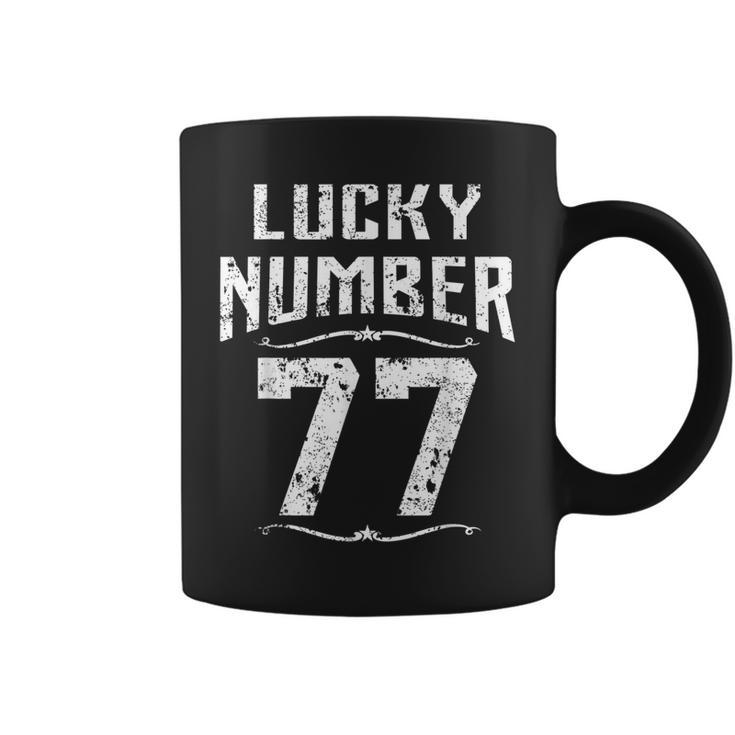 Vintage 77Th Birthday Lucky Number Retro 77 Years Old  Coffee Mug