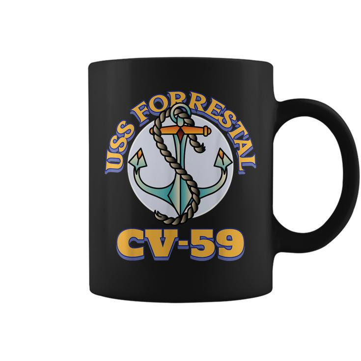 Vintage Anchor Navy Aircraft Carrier Uss Forrestal Coffee Mug