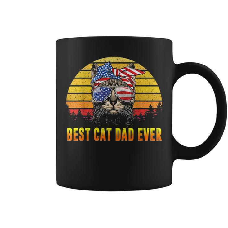 Vintage Best Cat Dad Ever Fathers Day Gifts 4Th Of July Men Coffee Mug