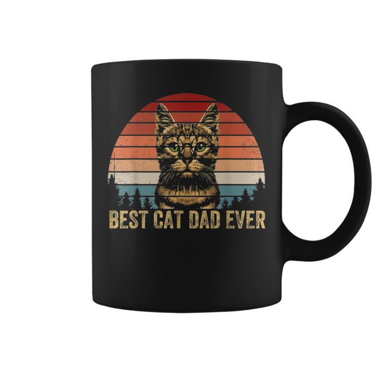 Vintage Best Cat Dad Ever Men Bump Fit Fathers Day Gift Coffee Mug