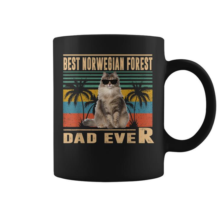 Vintage Best Cat Dad Ever Norwegian Forest Cat Fathers Day  Coffee Mug