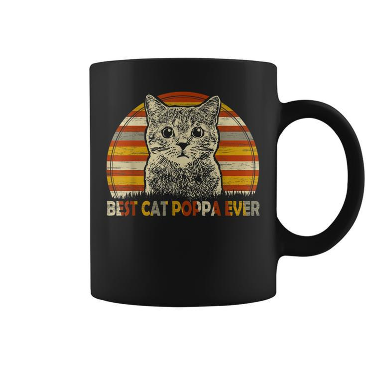 Vintage Best Cat Poppa Ever Fathers Day Christmas Gifts Coffee Mug