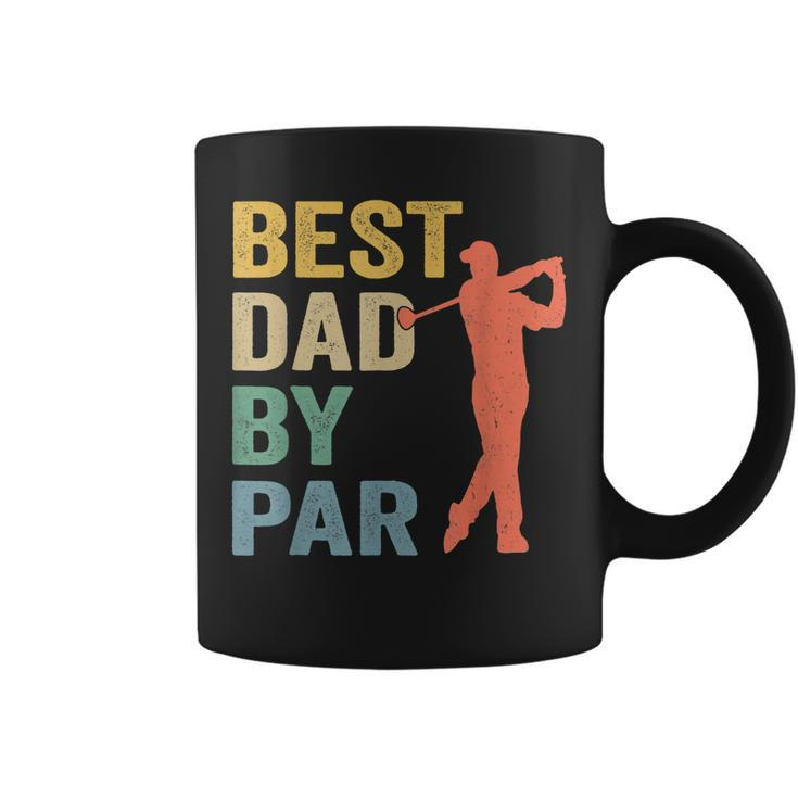 Vintage Best Dad By Par  Fathers Day Golfing Golfers Gift For Mens Coffee Mug