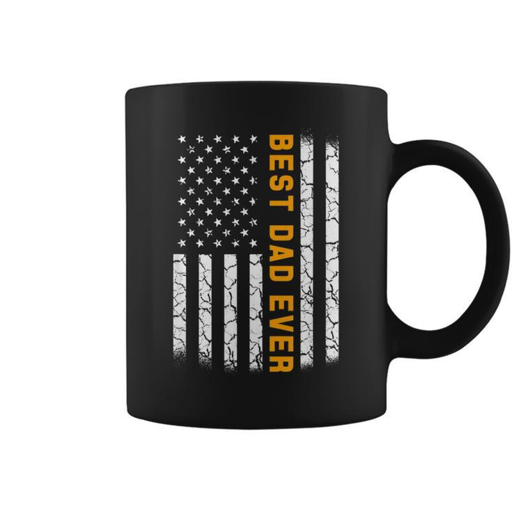 Vintage Best Dad Ever  American Flag Fathers Day Gift Coffee Mug