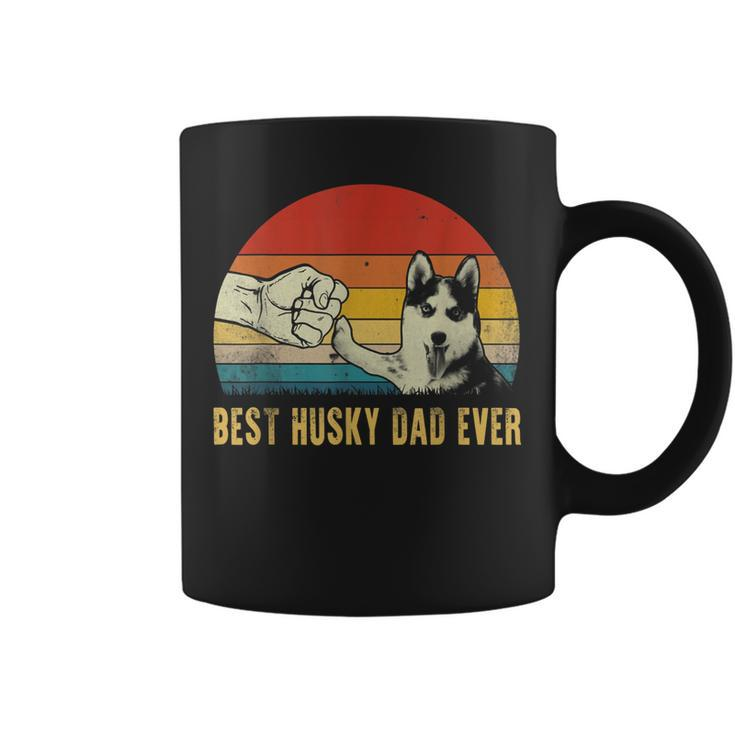 Vintage Best Dog Dad Ever Siberian Husky Fathers Day Gift Coffee Mug