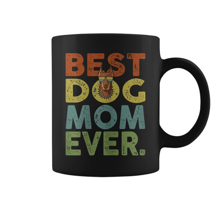 Vintage Best Dog Mom Ever Gift Doberman Dog Lover Gift For Womens Coffee Mug
