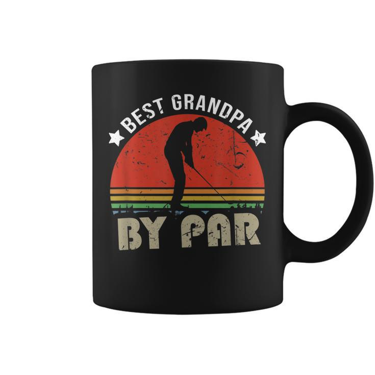 Vintage Best Grandpa By Par Golfing Grandpa Gift Quote  Coffee Mug