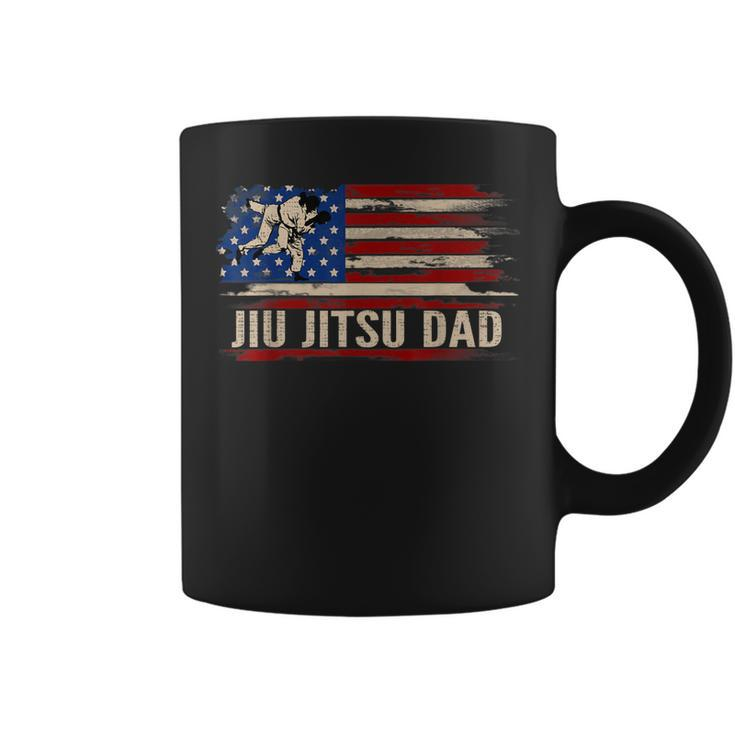 Vintage Bjj Jiu-Jitsu Dad American Usa Flag Sports Gift  Coffee Mug