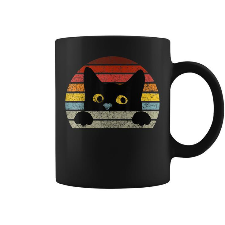 Vintage Black Cat Retro Style For Cat Lover Cat Mom Cat Dad Coffee Mug