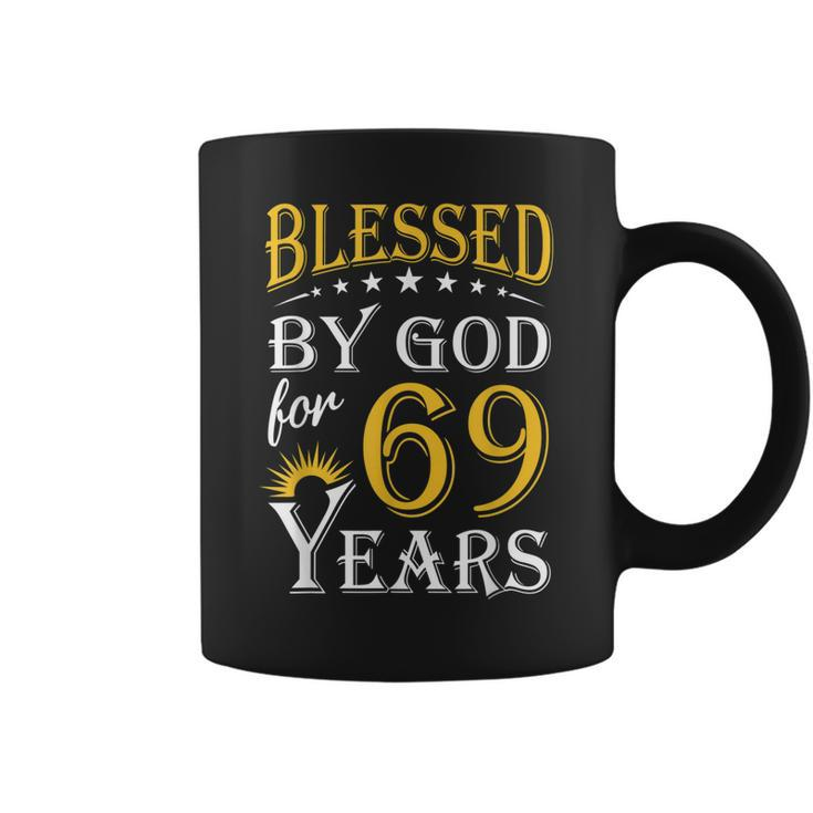 Vintage Blessed By God For 69 Years Happy 69Th Birthday  Coffee Mug