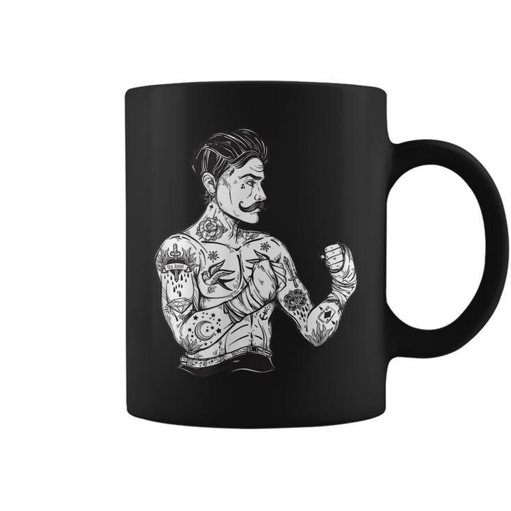 Vintage Boxing Champion Tattoo  - Boho Ink Fighter  Coffee Mug