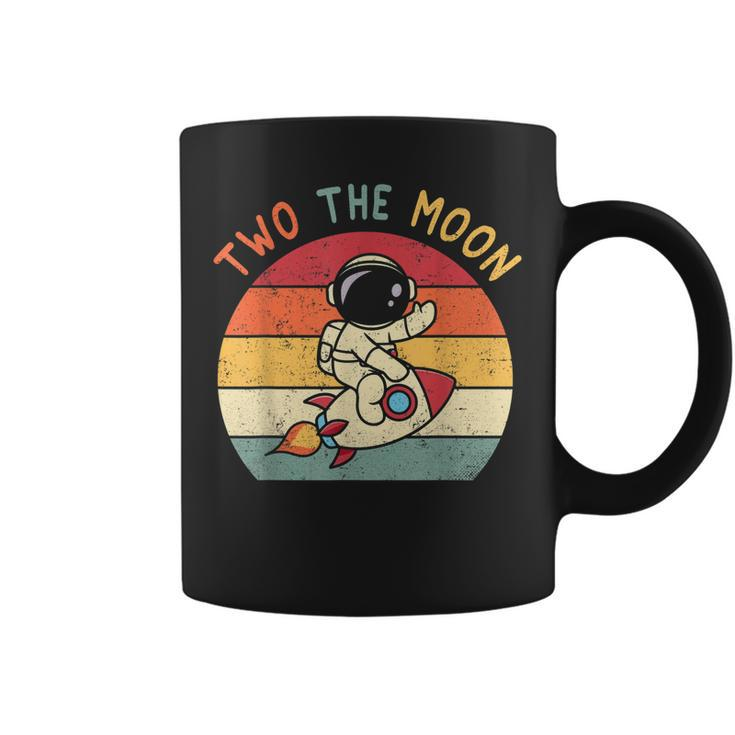 Vintage Cute Astronaut Two The Moon 2Nd Birthday Space Gift  Coffee Mug