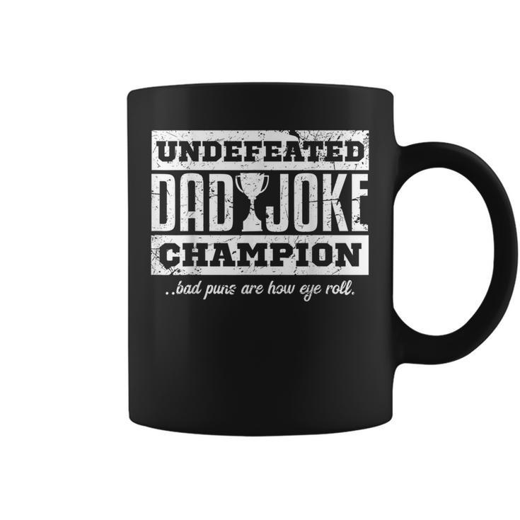 Vintage Dad Jokes  Undefeated Dad Joke Champion Father  Coffee Mug