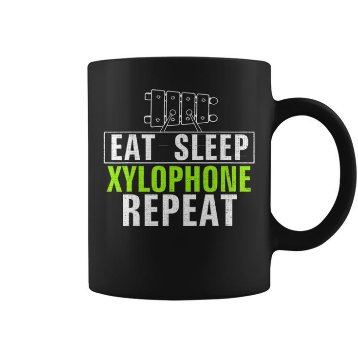 Vintage Eat Sleep Xylophone Repeat Funny Music Orchestra Coffee Mug