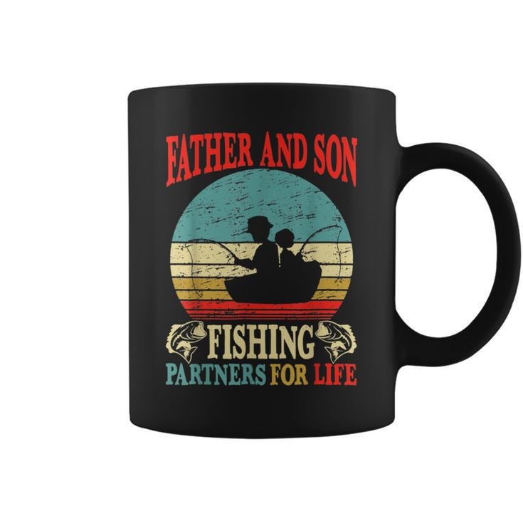 Vintage Father Son Fishing Partners For Life Dad Matching  Coffee Mug