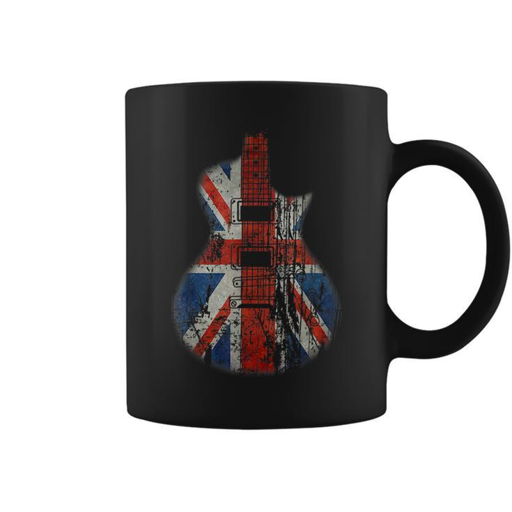 Vintage Guitar British Jack Union Flag Rock Guitarist  Coffee Mug