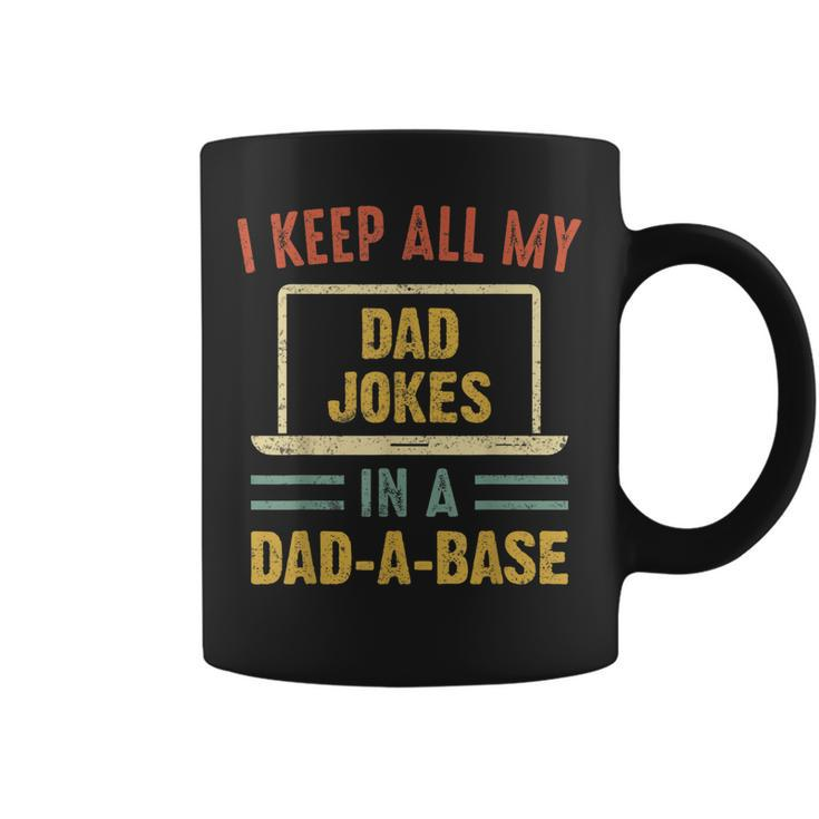 Vintage I Keep All My Dad Jokes In A Dad A Base Fathers Day  Coffee Mug